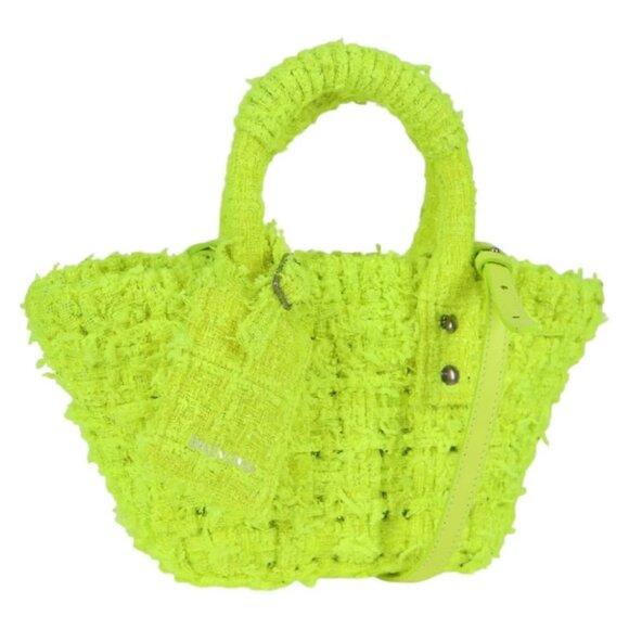 BALENCIAGA Bistro XXS Hand Bag Wool 2way Yellow Silver - Picture 1 of 15